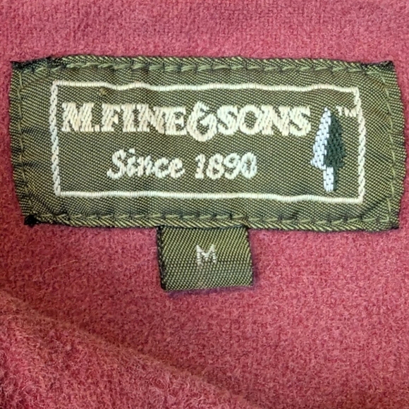 M. Fine & Sons medium button down shirt in soft red/mauve - Picture 8 of 12